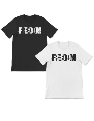 Freedom Black Heritage Unisex Tee Shirt - Customization Option - Black or White