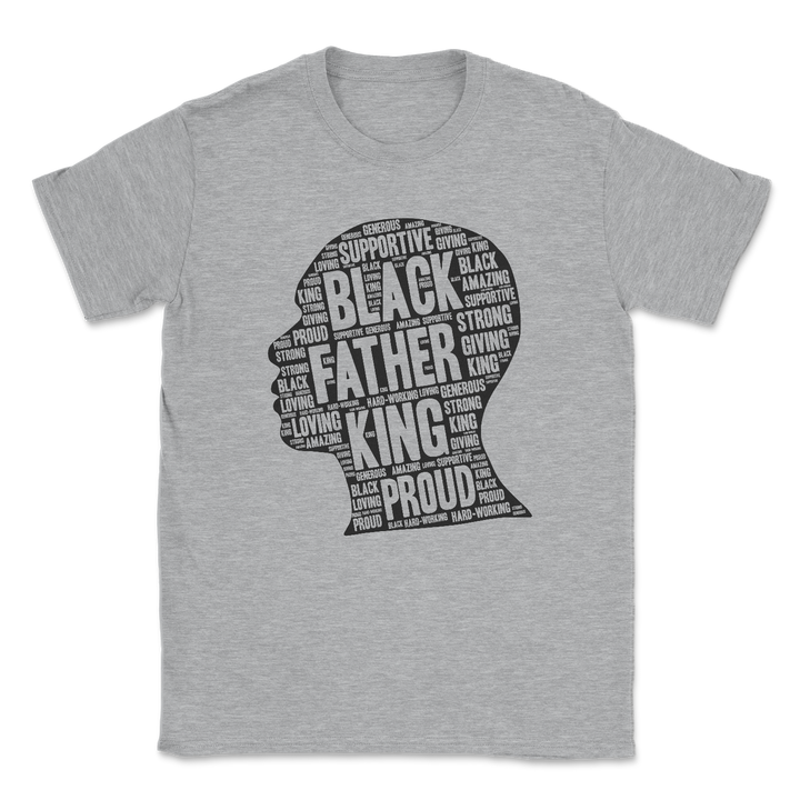proud-black-king-dad-father's-day-tee-shirt-heather-grey-fab five print shop