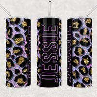 faux-glitter-purple-neon-leopard-custom-personalized-drink-water-tumbler-fab five print shop